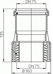 Чертеж переходника HL9/7