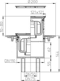 Размеры трапа HL310NPr 3000