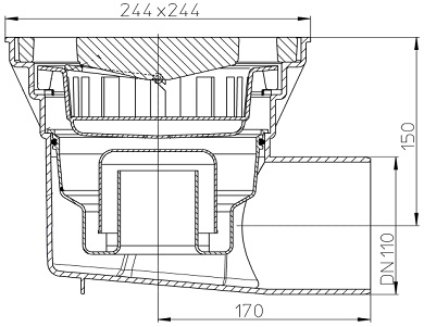 Чертеж и размеры трапа HL605W