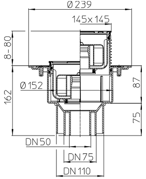 Чертеж и размеры трапа HL3100Pr