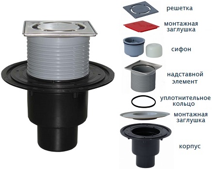 Трап HL310NPr-3000 с вертикальным выпуском DN50/75/110, с «сухим» сифоном Primus. Решетка и подрамник из нержавеющей стали.